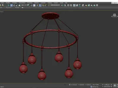ROSE CITY 6 LIGHT CHANDELIER Low-poly 3D model