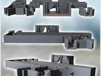 Modular underpass set with urban piping 3 - Modern WW2 WW1 World 3D print model