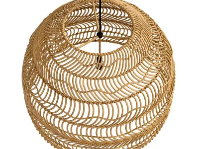 Wicker Hanging Lamp Natural  Large 3D model