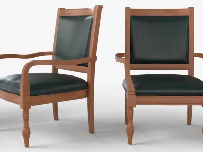 Light Chess and Pedestal Game Table and Chairs 3D model