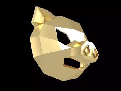 Lowpoly Pig Mask V1 005 Low-poly 3D model