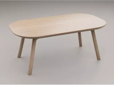 Coffee Table light Oak wood  PBR  3dmodel Low-poly 3D model