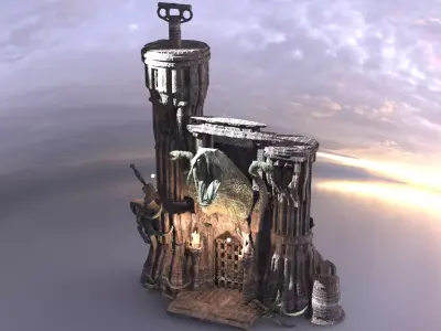 Lady Slithers Lair inspired fortress 3D model