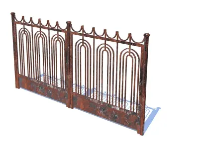 Old Rusty Fence Low-poly 3D model buy