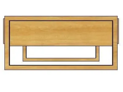 six drawer coffee table in light wood  Low-poly 3D model