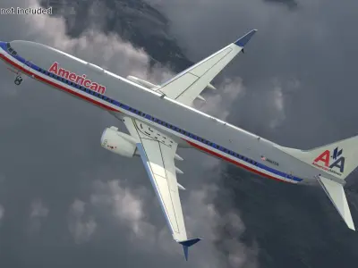  American Airlines Boeing 737-900 with Cabin and Doors Rigged for Maya 