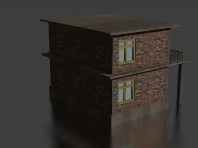 City house low-poly 3D model