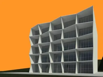 Unique Square Facade  3D model