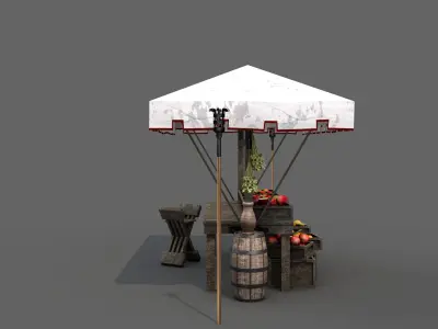 Medieval Market Stall 03 3D model