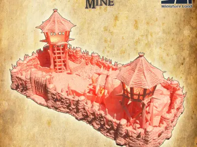 Orc Coal Mine Tabletop Terrain 28 mm 3D print model