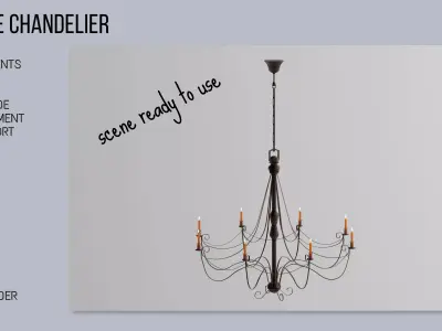 Chandelier PBR for 3d compositions 3D model