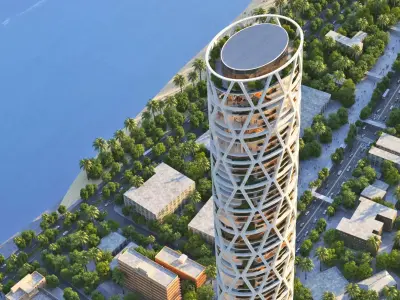 Parametric Exoskeleton Supertall 3D model