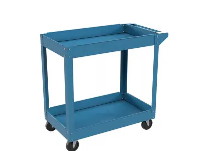 Cart blue painted Low-poly 3D model