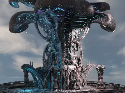 Mushroom City tall  3D model