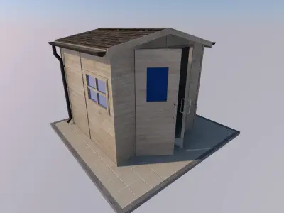 wooden garden house outbuilding 3D model