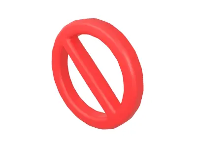 Prohibited Symbol V2 001 Low-poly 3D model