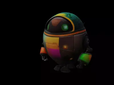 Colorful Round Buddy Bot 3D model