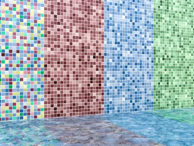Mosaic Pool With Water Texture