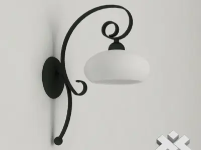 Wrought Iron Wall Lamp Low-poly 3D model
