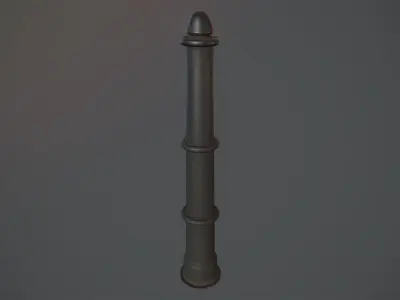 Barrier Bollard pack 5 Black v2 Low-poly 3D model