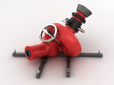 Stationary Fire Hose Spray Nozzle 3D model