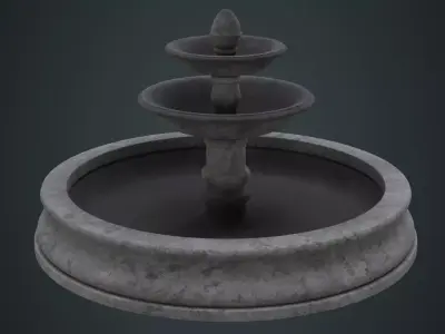 Fountain 1B Low-poly 3D model