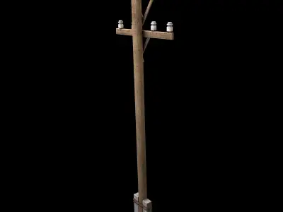 Electric wood pillar 3D model