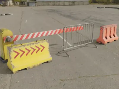 Road Barrier Low-poly 3D model
