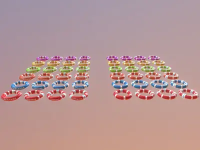 Beach Lifesavers Pack Low-poly 3D model