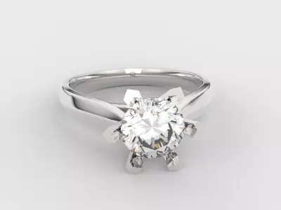 Arrow 6 claw 1 carat diamond ring 3D print model