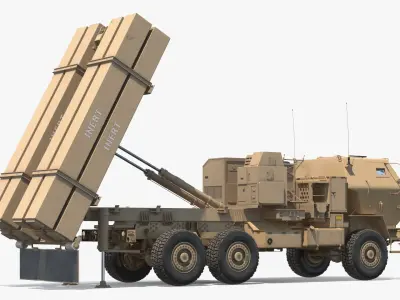  Tactical Air Defense Launcher Vehicle Sand Simplified 