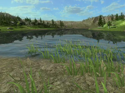 Forest Lake  Low-poly 3D model