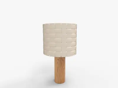 Shinola Parker Wood Table Lamp With Woven Leather 3D model