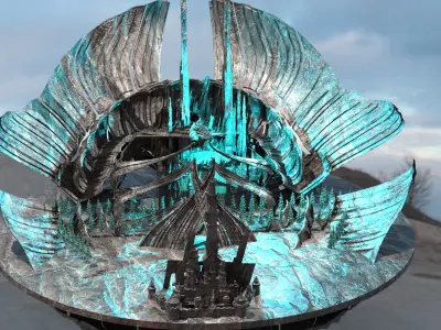 White witches palace 1 exterior 3D model