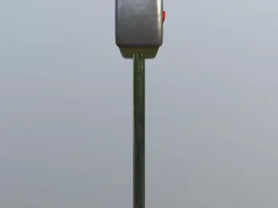 Realistic Metal Mailbox on Post Low Poly Low-poly 3D model