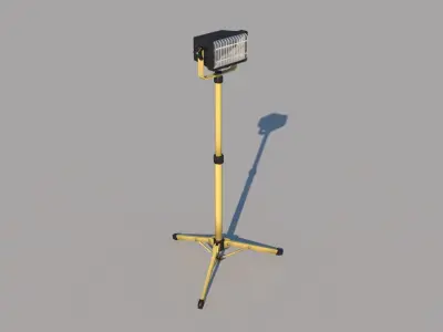 Static Halogen Work Light Low-poly 3D model