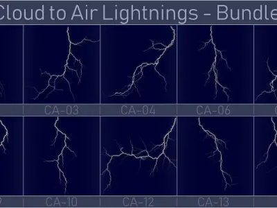 Realistic Lightnings Bundle 06 - 10 pack CA
