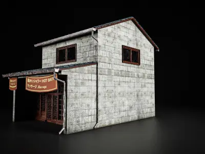 JAPANESE BUILDING 002 Low-poly 3D model