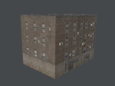 Building low poly street Low-poly 3D model