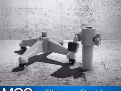 Diorama Office Chair Base 2 piece 3D print model