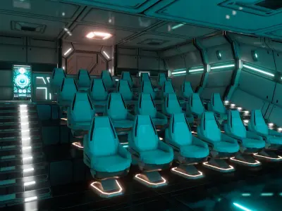 Sci Fi Auditorium Hall Low-poly 3D model