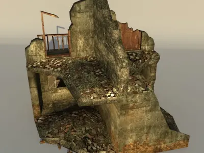 Middle East destroyed house for game num05 3D model
