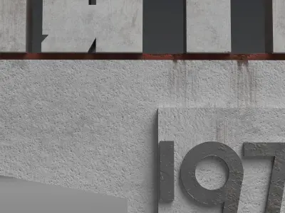 Pripyat monument sign Low-poly 3D model