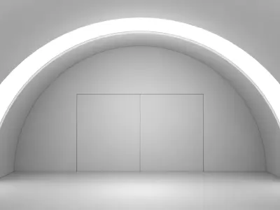 Empty White Corridor 3D model