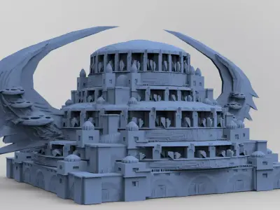 Wizard Skeleton Tower Scull Dome  3D model