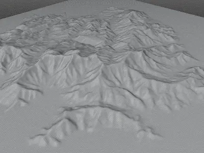 Thasos island full 3d model terrain Low-poly 3D model