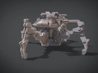 Aracnotron robot Low-poly 3D model