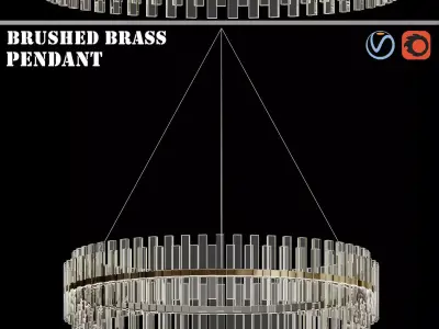 Casandra 4 light Brushed Brass Pendant 3D model