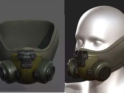 Gas mask helmet scifi fantasy armor hats military Low-poly  Low-poly 3D model
