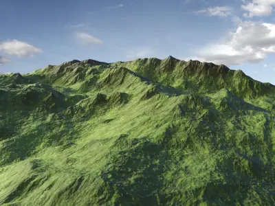 Terrain Hills Landscape Mountain Environment Highlands PBR 07 Low-poly 3D model